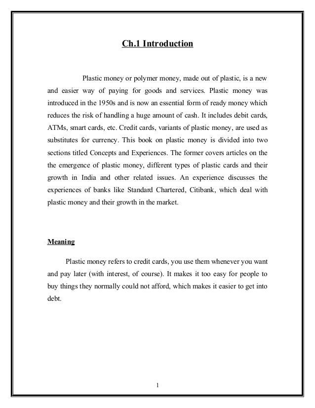 essay on plastic money